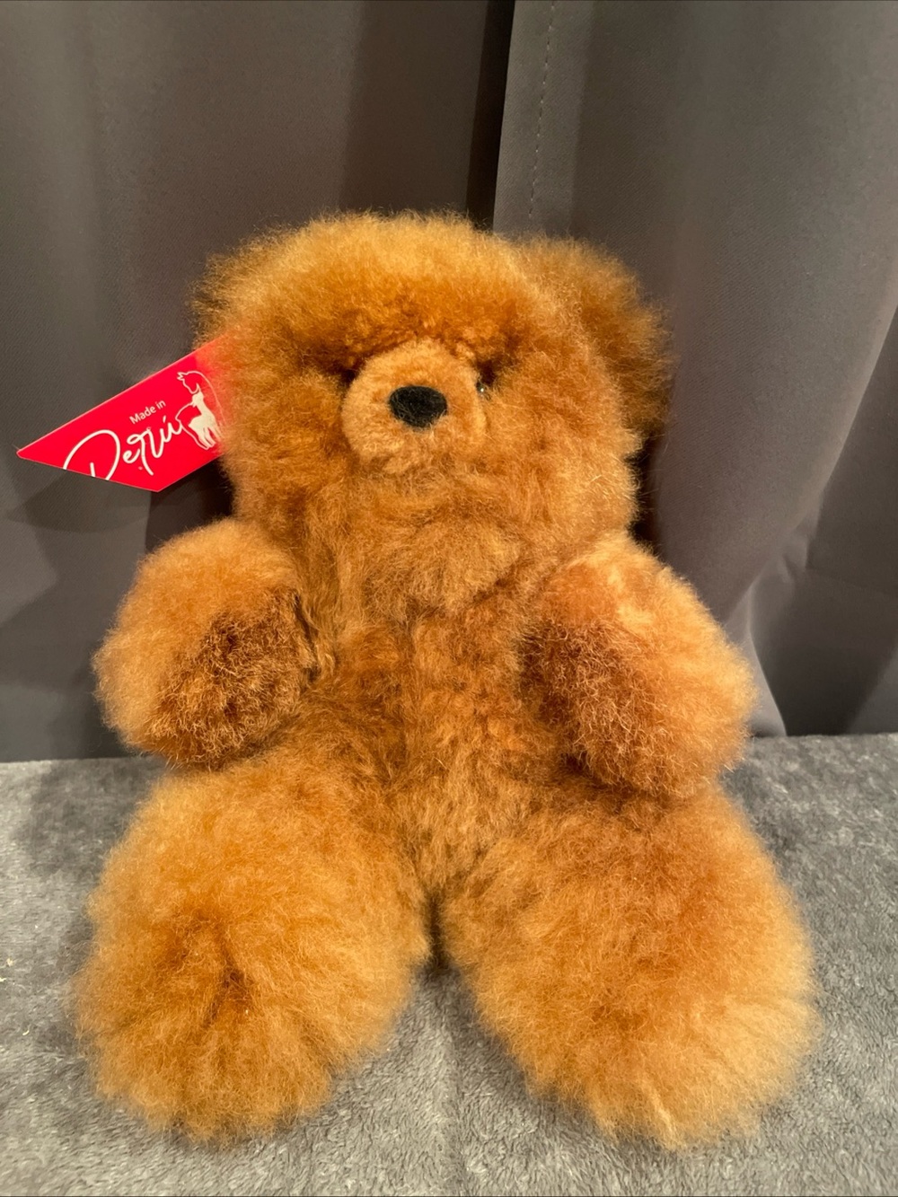 100% Alpaca Fur from Peru Plush Brown 10” Teddy Bear